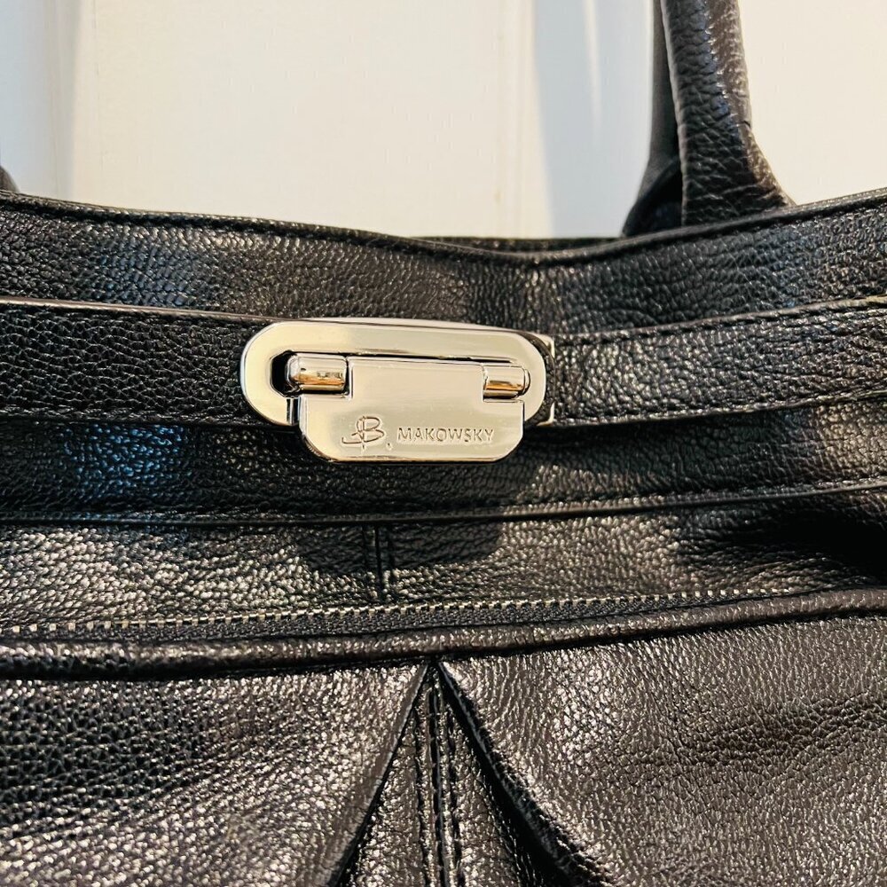 B. Makowsky black leather shoulder bag - Picture 5 of 16